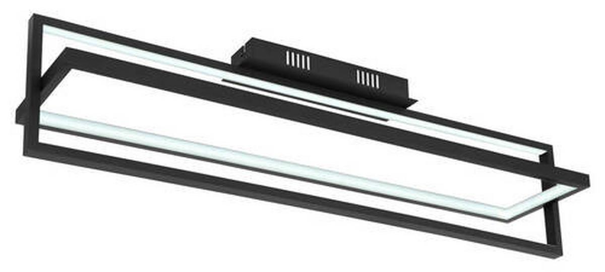 LED-Deckenleuchte Flips Opal/Schwarz max. 23 Watt - Opal/Schwarz, Trend, Kunststoff/Metall (82/18/21,5cm) - Globo