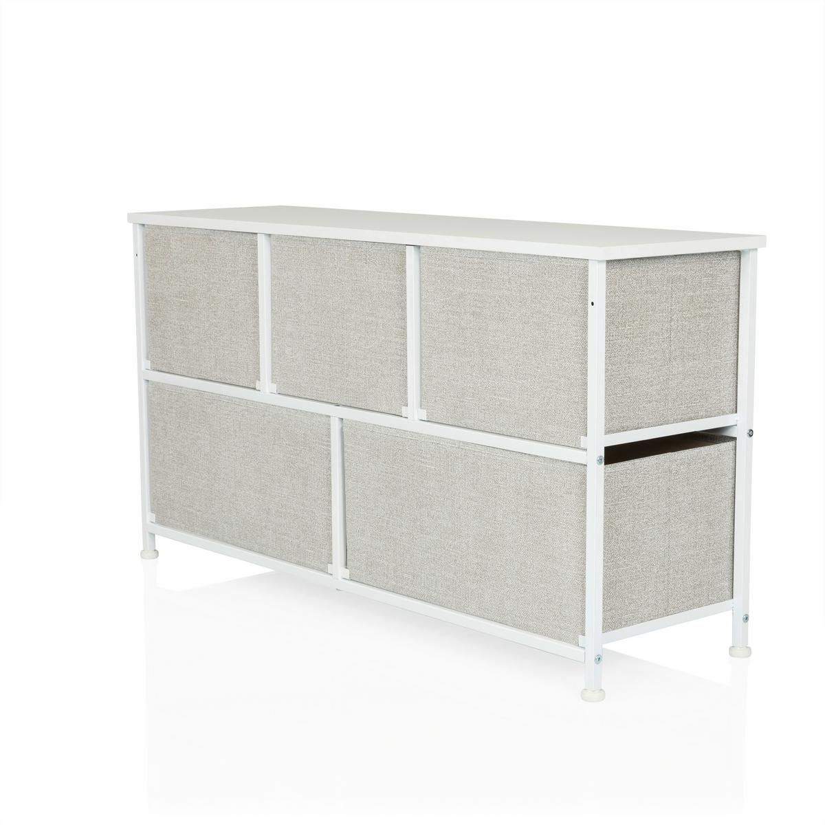 Komoda Foldar, Siva - siva/bela, Moderno, umetna masa/tekstil (100/55/30cm) - MID.YOU