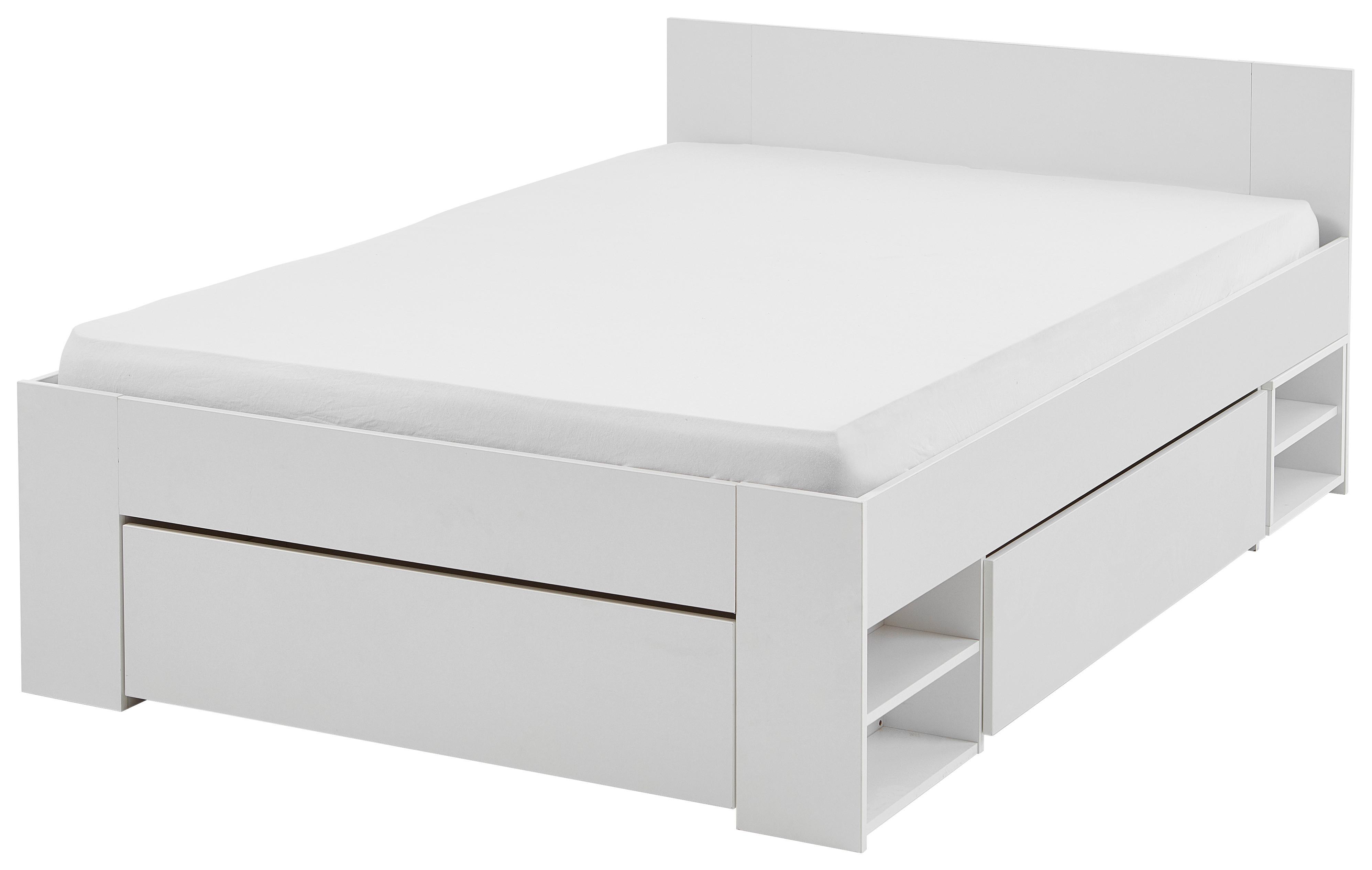 Postelja S Predalom Azurro 2-120 - bela, Moderno, leseni material (120/200cm) - Mömax