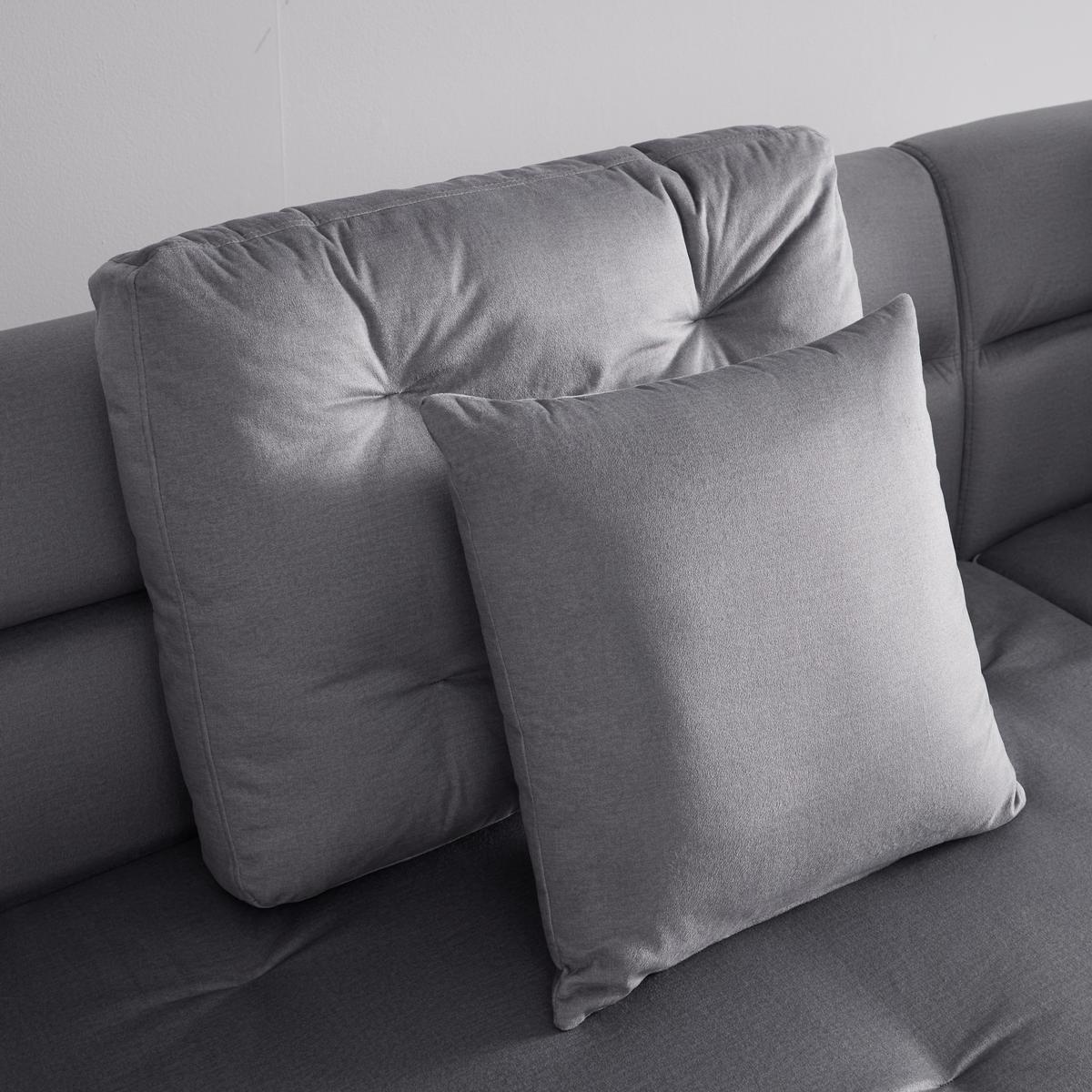 Wohnlandschaft Eliza Hellgrau Samt - Hellgrau/Schwarz, Modern, Holz/Kunststoff (260/75/210cm) - Bessagi Home