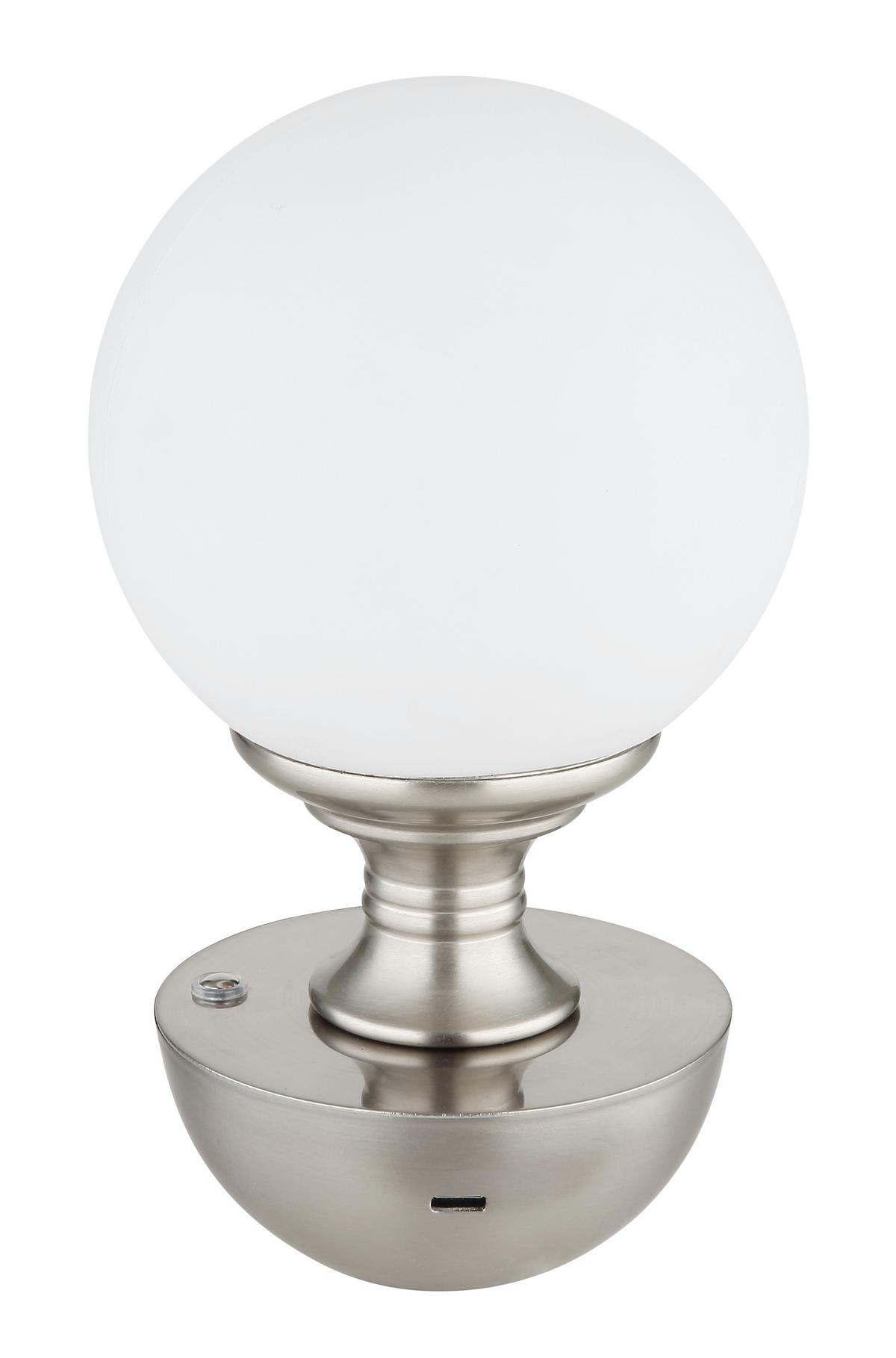 LED-Tischleuchte Tabina Weiß/Silberfarben max. 2,5 W - Weiss/Silberfarben, Konventionell, Kunststoff/Metall (12/21cm) - Globo