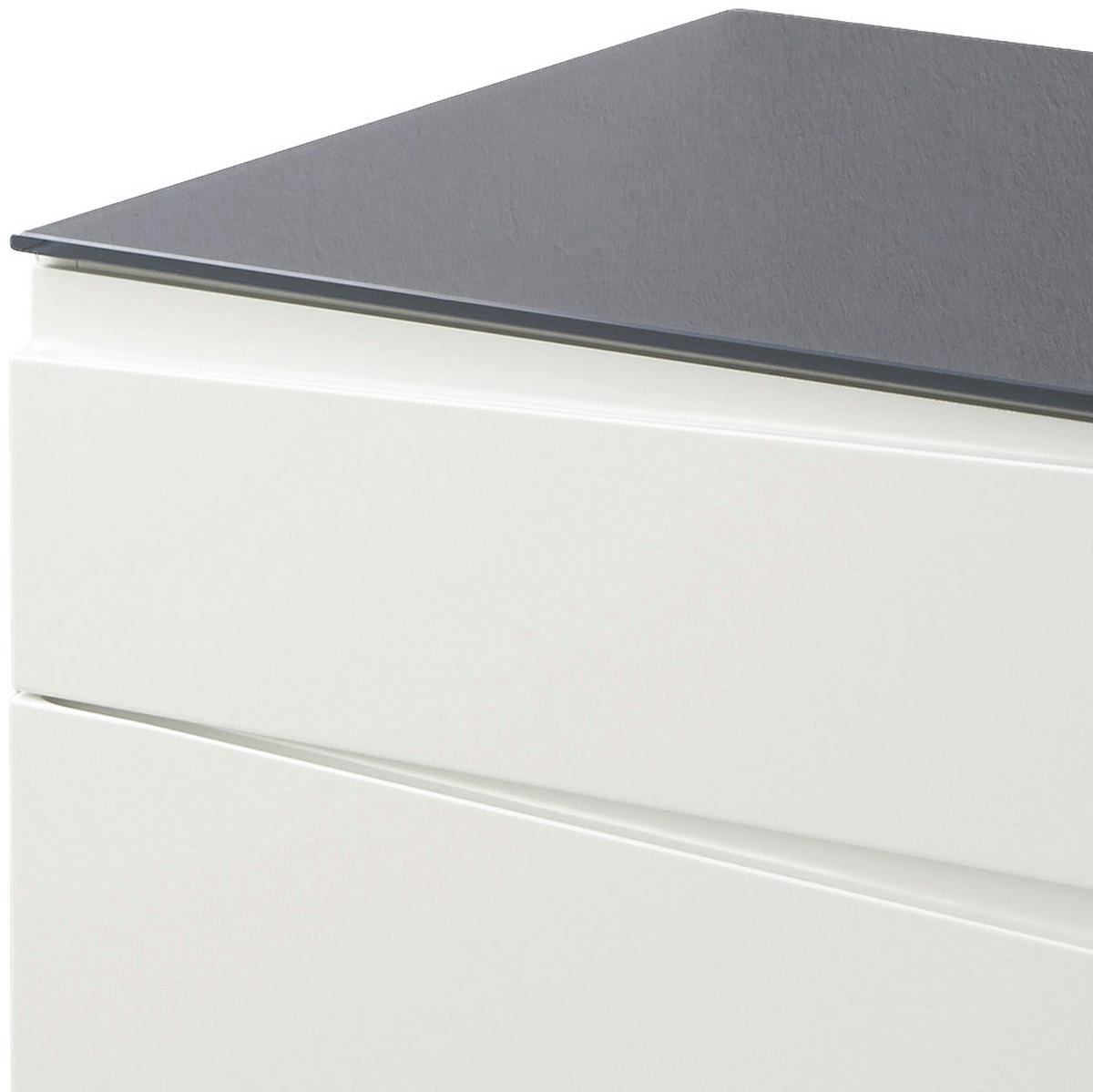 Waschbeckenunterschrank Shape ca. 80x33x47cm Weiß/Grau - Weiß Hochglanz/Grau, MODERN, Glas/Holzwerkstoff (80/33/47cm) - MID.YOU