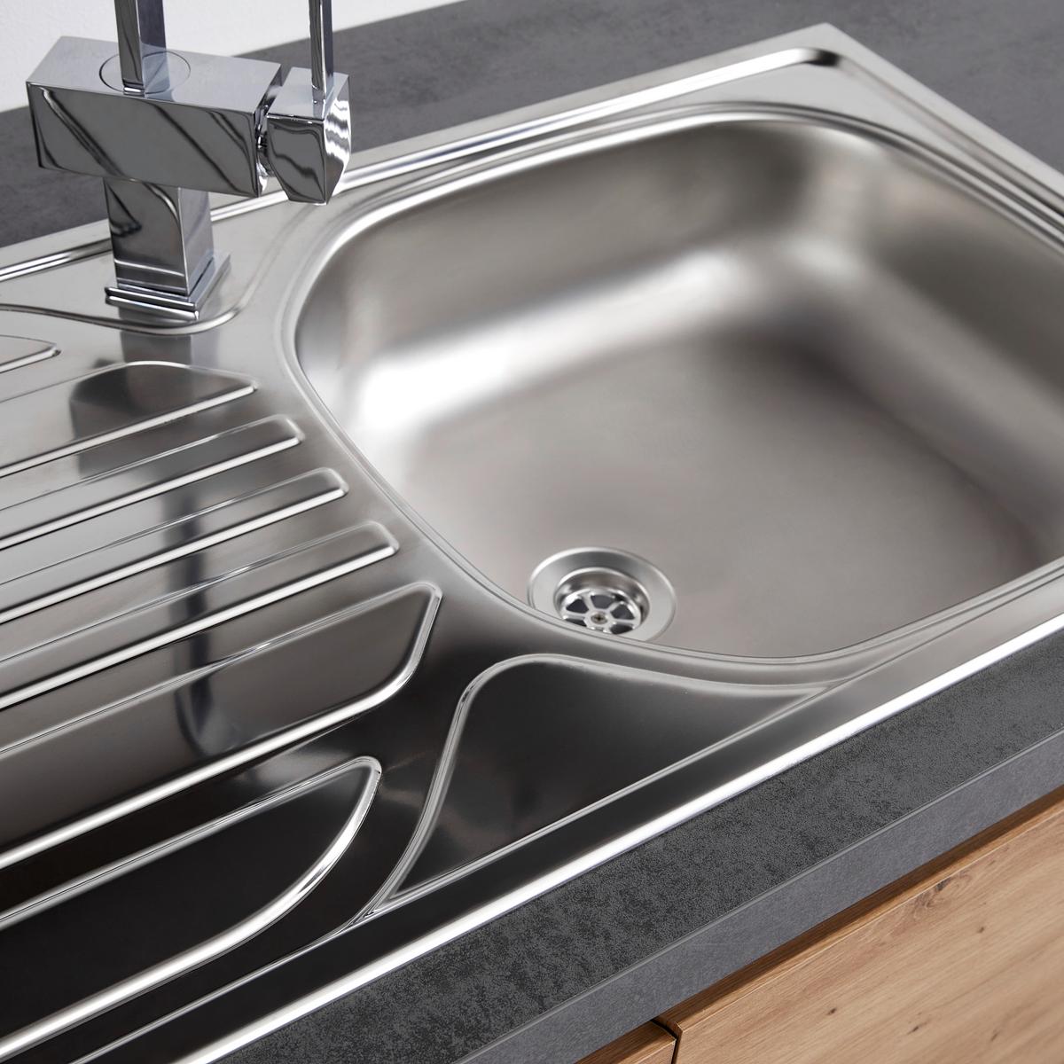 Küchenblock in Anthrazit/ Eichefarben ´TROJA+E´ - Anthrazit/Eiche Artisan, Design, Holzwerkstoff (335cm) - P & B