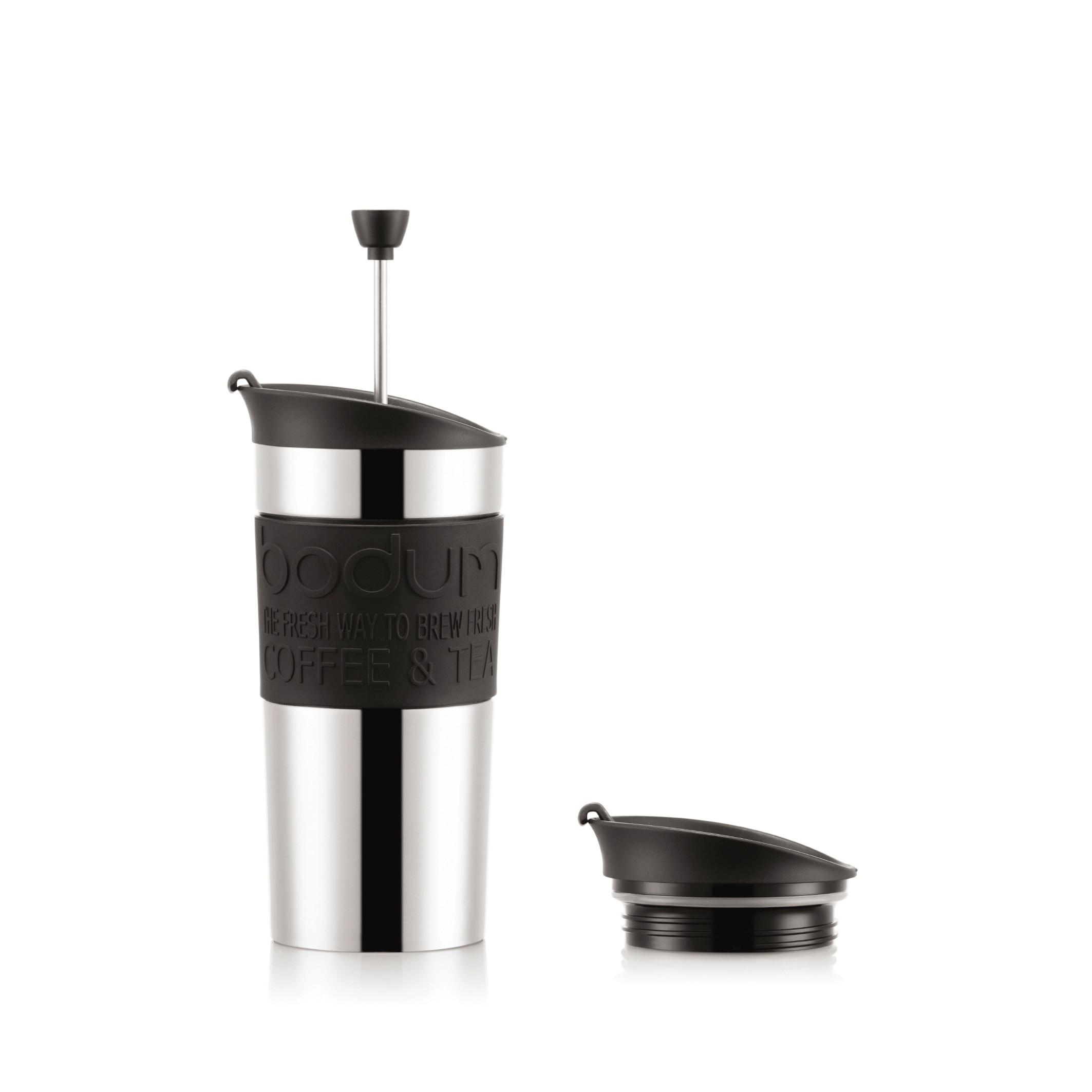 Kaffeebereiter Bodum-Travel Press Set Chromfarben - KONVENTIONELL, Metall (8/19/8cm) - Bodum