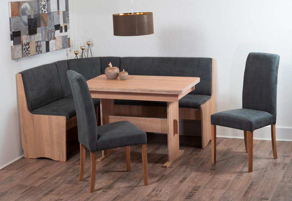 Eckbank Duisburg Grau/Sonoma Eiche - Grau/Sonoma Eiche, KONVENTIONELL, Holzwerkstoff/Textil (125/89/165cm) - P & B