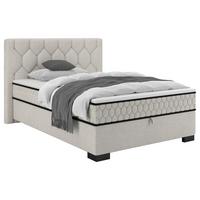 Boxbett Maya D Beige ca. 140x200cm - Beige/Schwarz, KONVENTIONELL, Holz/Holzwerkstoff (140/200cm) - Mömax