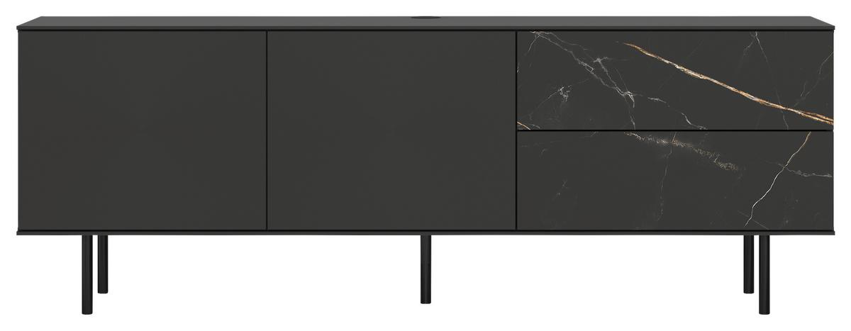 TV-Element Valea Kosmos Grau - Schwarz, MODERN, Holzwerkstoff (180/64/42cm) - Premium Living