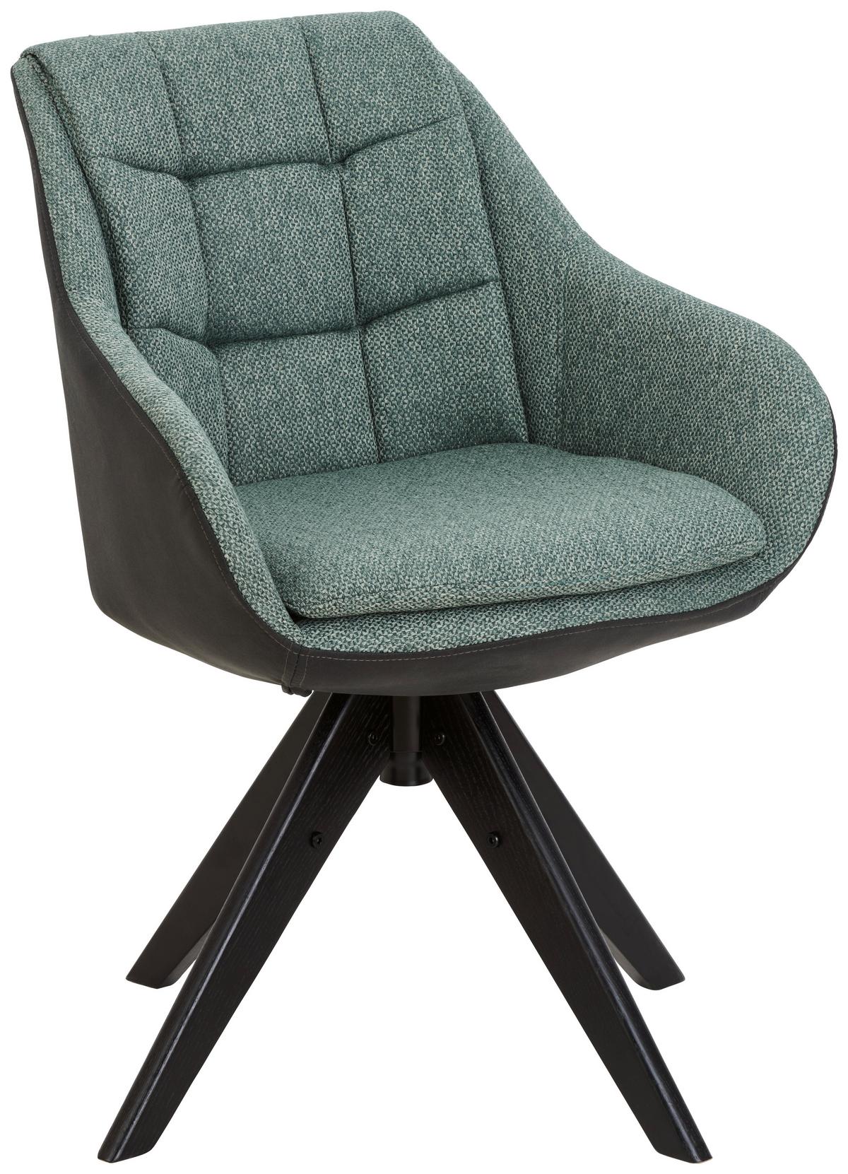 KRZESŁO Z PODŁOKIETNIKAMI FRESH - antracytowy/zielony, Konventionell, drewno/tkanina (57/83,5/60cm) - Landscape