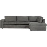 Ecksofa Thomas Dunkelgrau S: 283x197cm - Dunkelgrau/Schwarz, Design, Kunststoff/Textil (283/197cm) - Livetastic