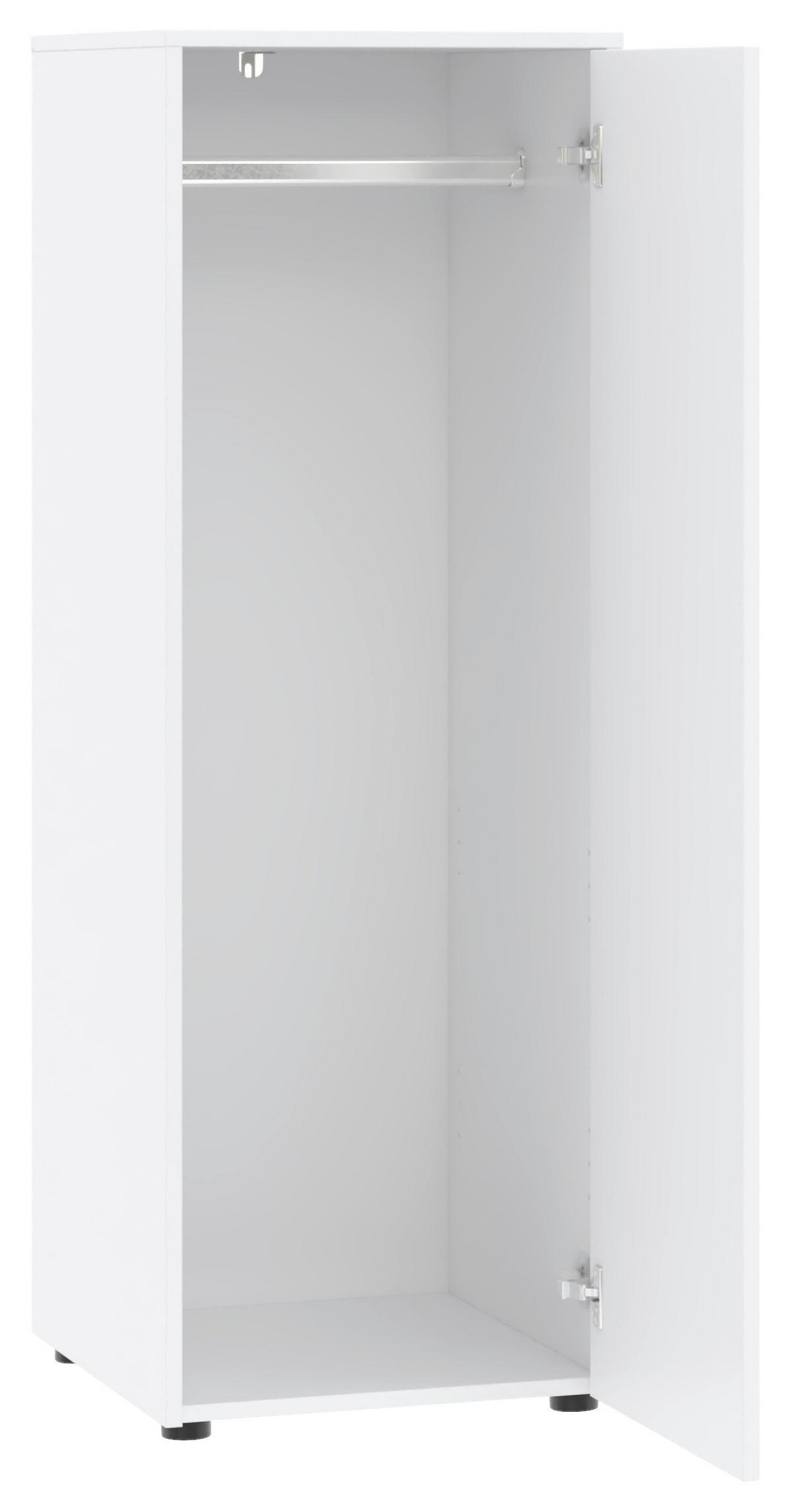 Kleiderschrank Kivo Weiß - Weiß, MODERN, Holzwerkstoff/Kunststoff (45/129,8/52,1cm) - Based