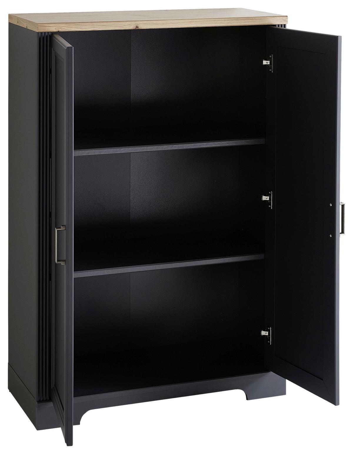 KOMODA JASMIN 5K21GH11 - kolor grafitowy/dąb artisan, Konventionell, materiał drewnopochodny/metal (86/127/38cm) - Carryhome