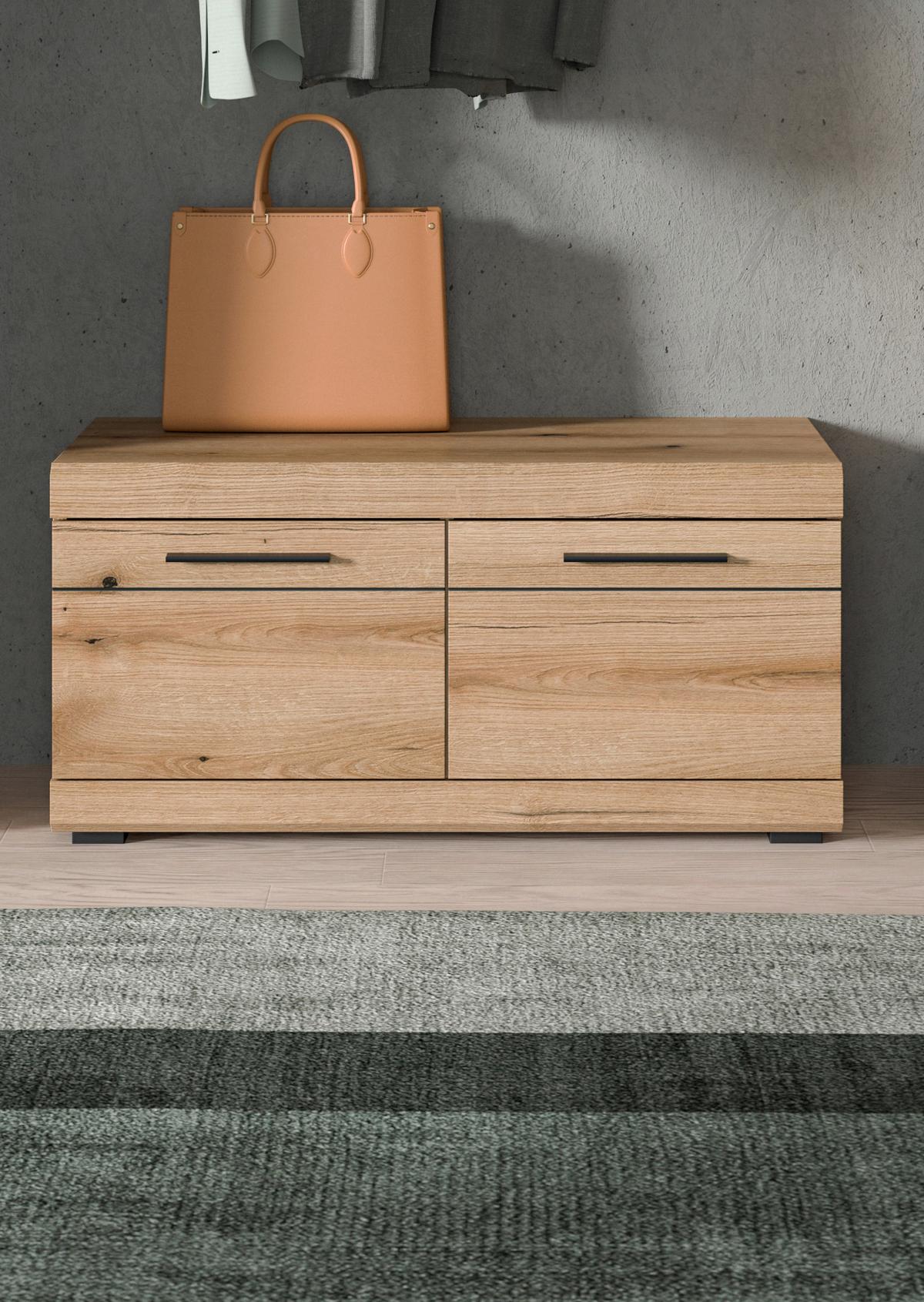 Garderobna Klop Scout, Barva Hrasta - temni hrast/antracit, Design, umetna masa/leseni material (90/44/40cm) - Livetastic