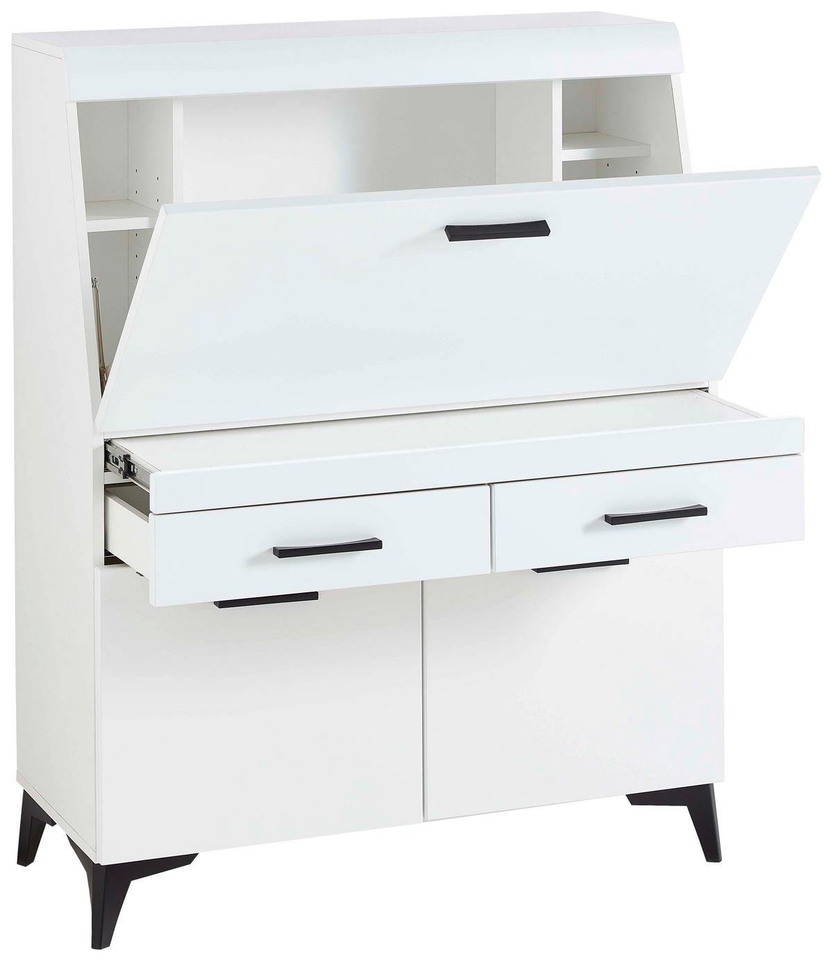 SEKRETARZYK SECRET - czarny/biały, Trend, materiał drewnopochodny/tworzywo sztuczne (98/124/42cm) - Carryhome