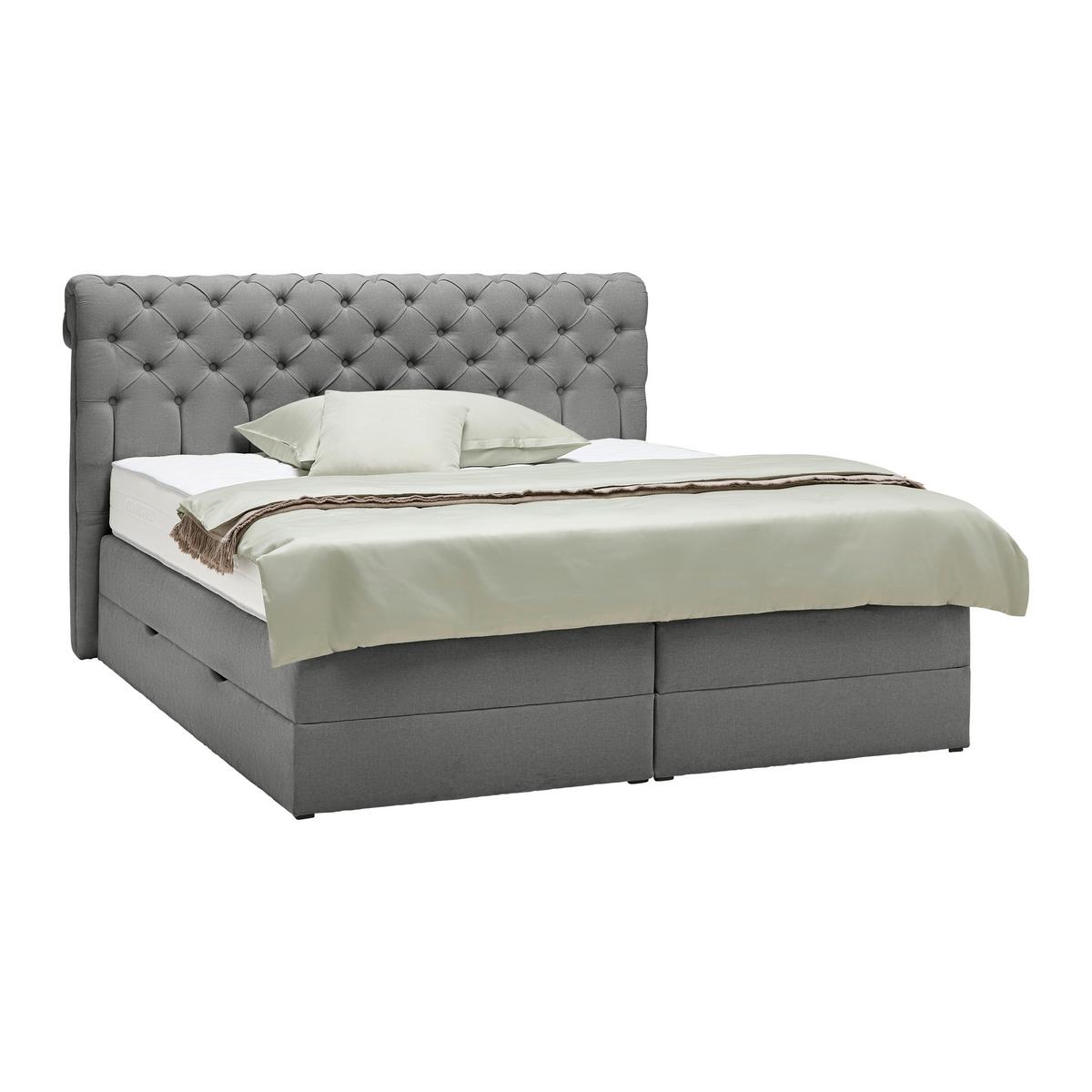 Boxspringbett Belano Dunkelgrau ca. 160x200cm - Dunkelgrau, Konventionell, Holz/Holzwerkstoff (160/200cm) - Premium Living