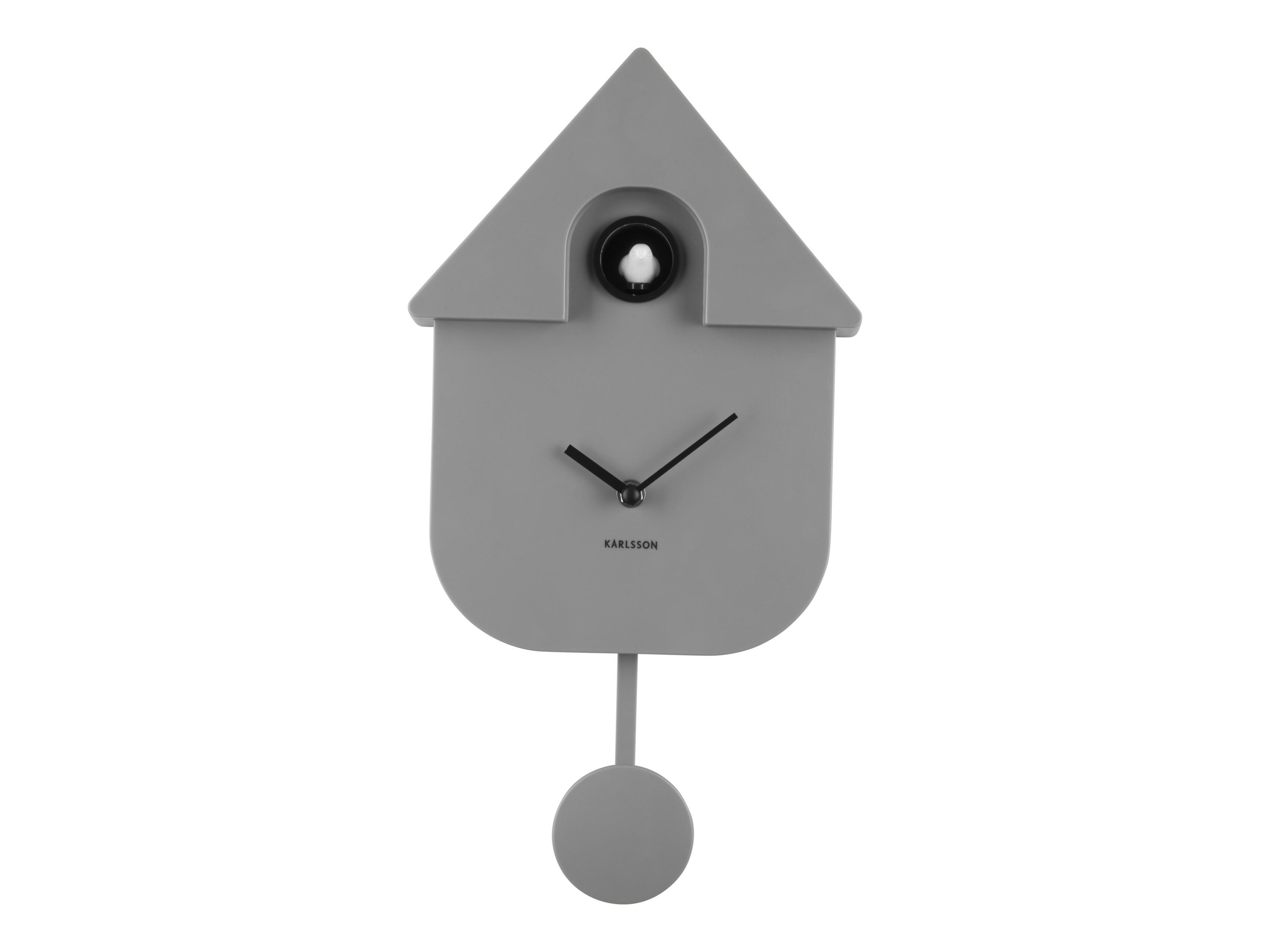 ZEGAR ŚCIENNY WALL CLOCK MODERN CUCKOO - szary, Konventionell, tworzywo sztuczne (21,5/41/8,5cm) - Karlsson