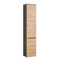 Visoka Omara Memphis - siva/črna, Moderno, umetna masa/leseni material (40/195/31cm) - Mömax