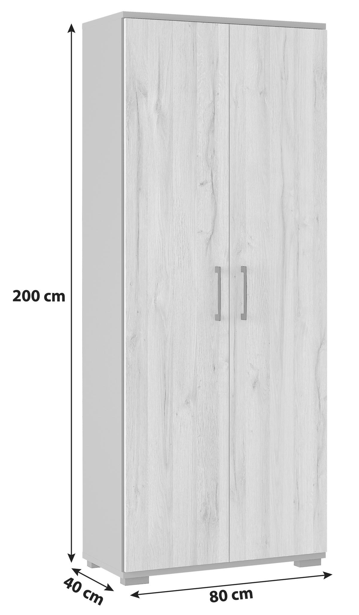 AKTENSCHRANK GW-PROFI 2.0 - Eichefarben/Graphitfarben, KONVENTIONELL, Holzwerkstoff (80/200/40cm) - Germania