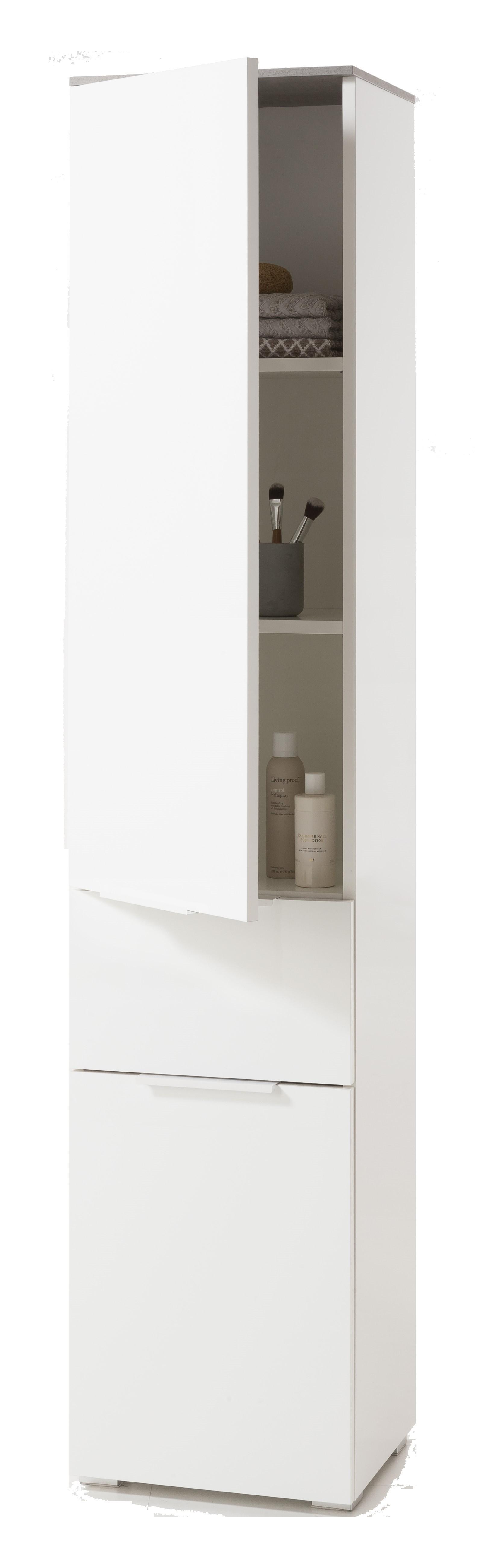 Hochschrank in Weiß - Anthrazit/Weiß, MODERN, Holzwerkstoff/Kunststoff (40/190/35cm) - Mömax