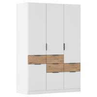 Omara S Klasičnimi Vrati Luca, Bela, Barva Hrasta - siva/bela, Konvencionalno, kovina/leseni material (136/197/54cm) - Xora