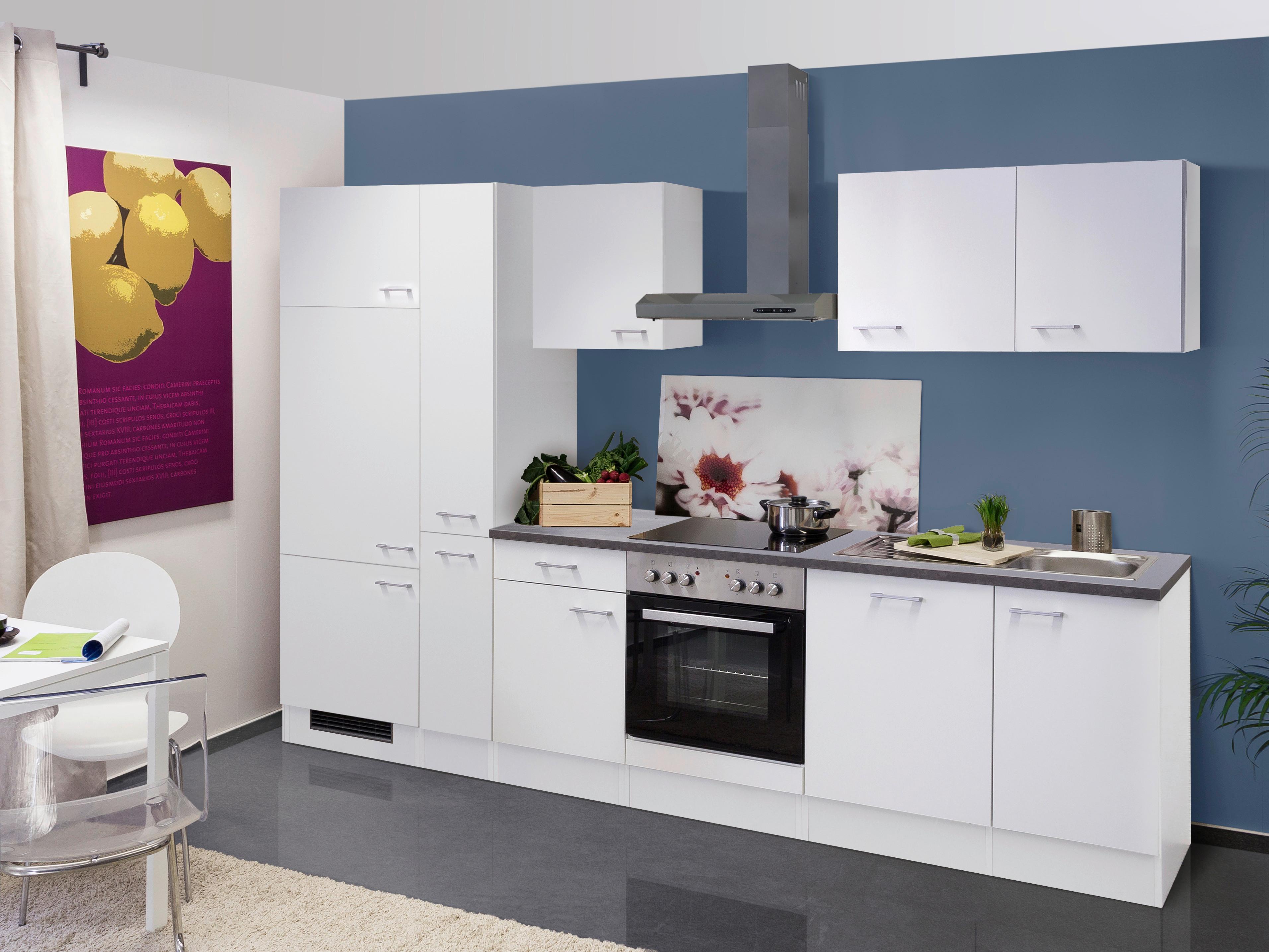 Kuhinjski Blok Lucca 310cm - sivo-smeđa/bijela, Konventionell, drvni materijal/plastika (310cm) - MID.YOU