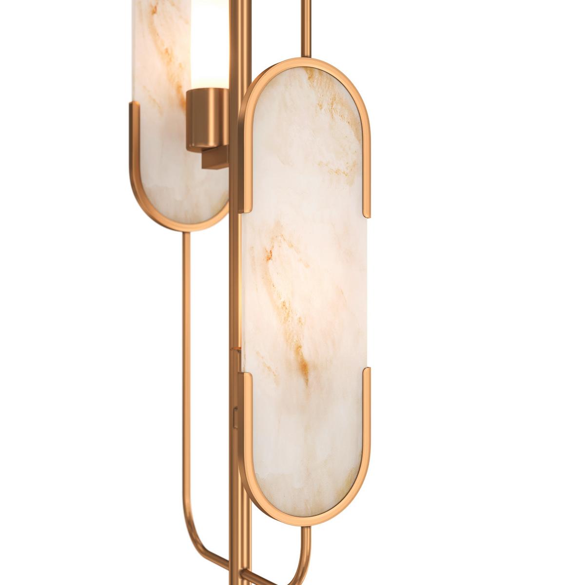 STEHLEUCHTE MARMO - Weiss/Goldfarben, Trend, Stein/Metall (23/160cm) - MAYTONI