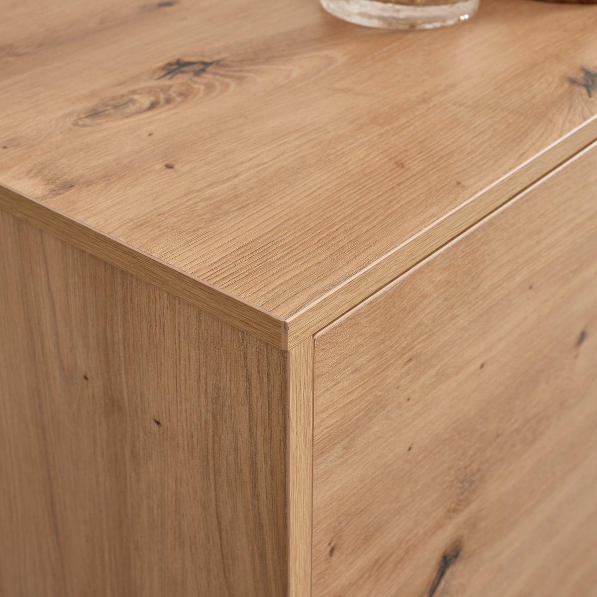 Komoda Fosca, Hrast, Črna - črna/barve hrasta, Moderno, kovina (148,5/76/40cm) - Bessagi Home