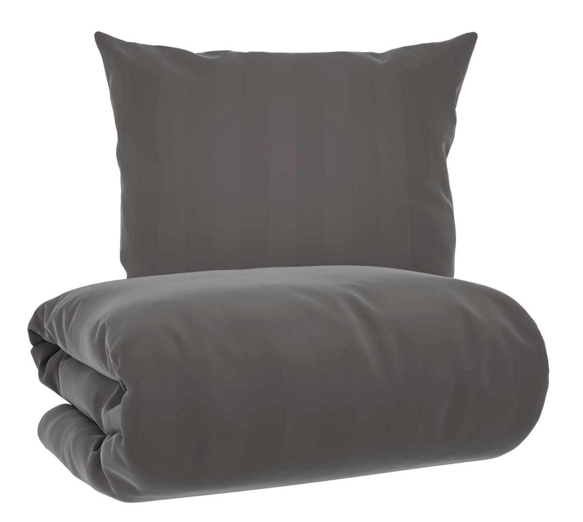 Bettwäsche Xenia Streif Anthrazit ca. 135x200cm - Anthrazit, MODERN, Textil (135/200cm) - Premium Living