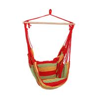 Hängesessel Tobago ca. 90x120 cm Rot/Grün/Gelb - Gelb/Rot, Basics, Holz/Textil (90/120/60cm)