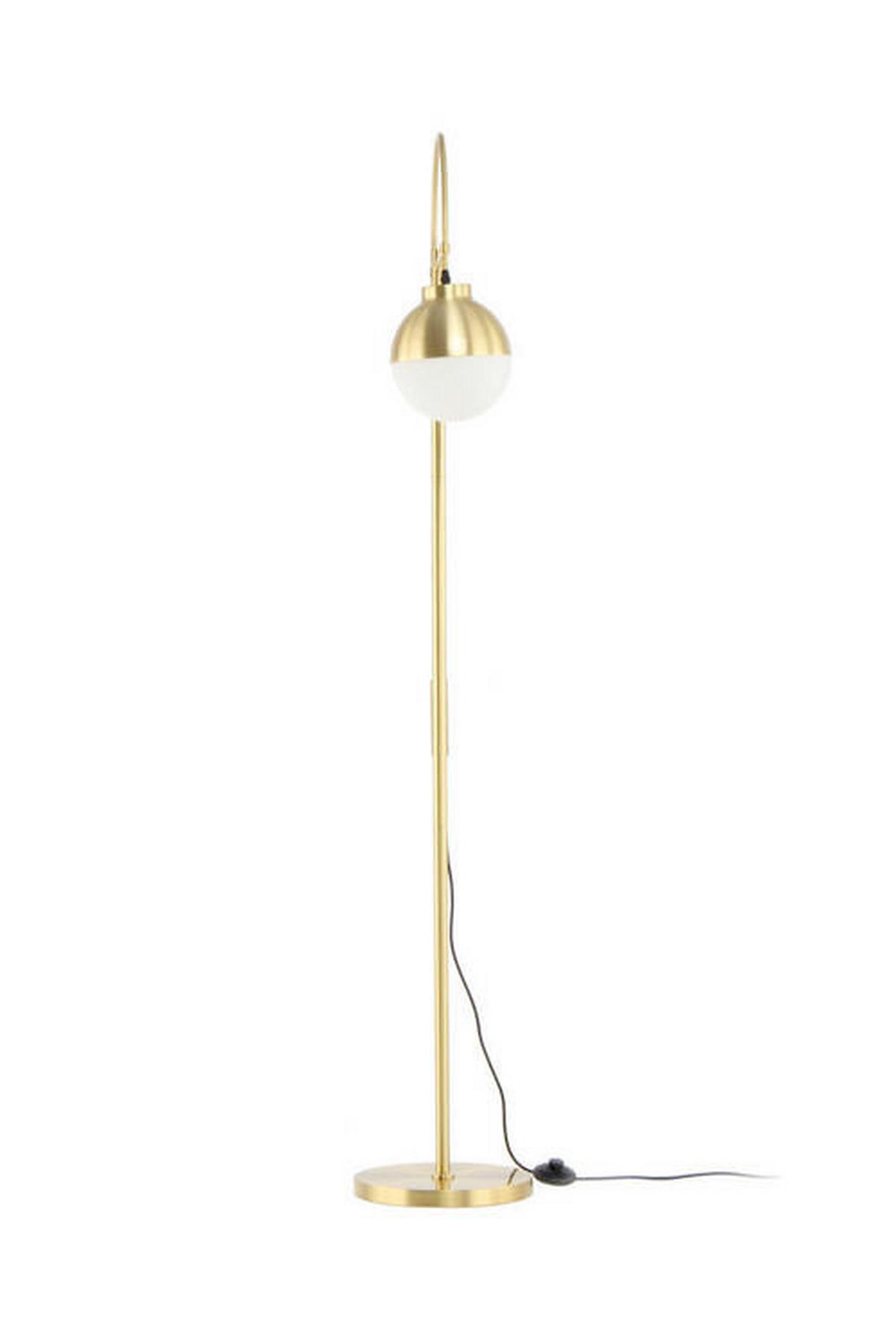 Stehleuchte Qob9h-Gld - Silberfarben/Schwarz, Design, Kunststoff/Metall (44/160/44cm) - Kayoom
