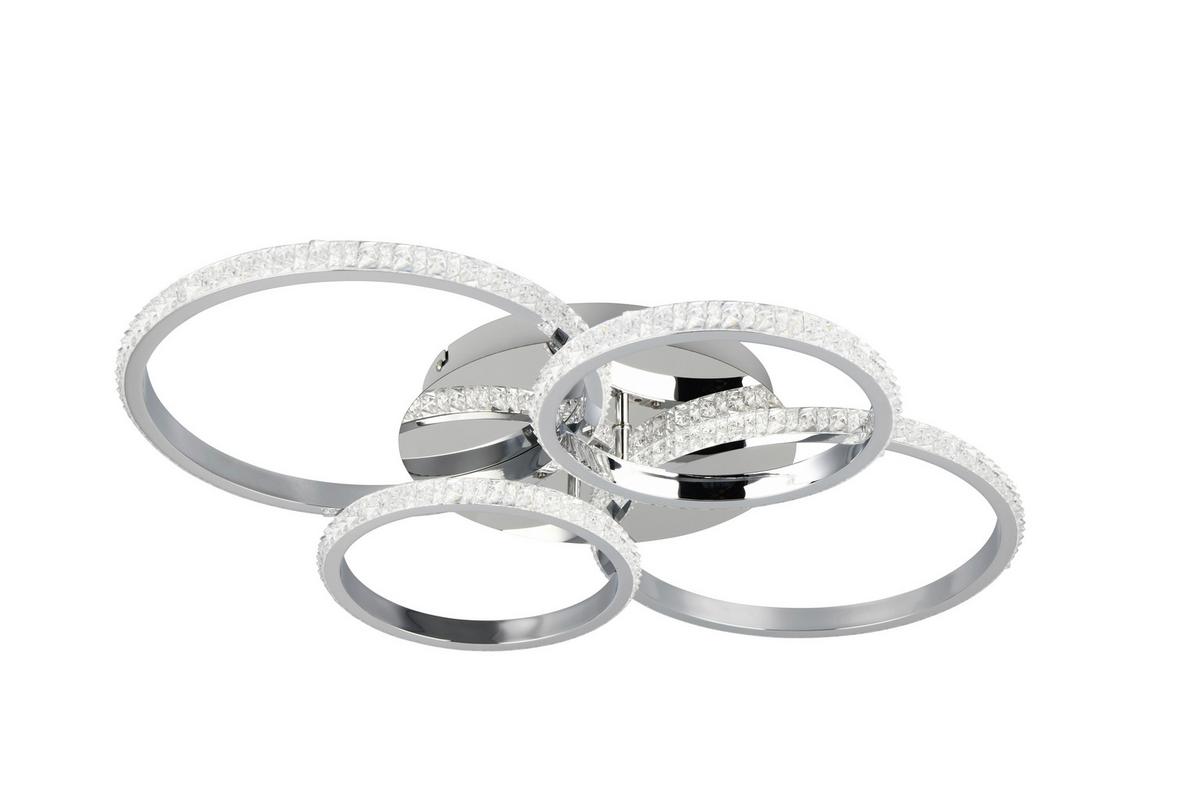 LED-Deckenleuchte Chromfarbe max. 27 Watt - Chromfarben, Design, Metall (65,5/65,5/8,5cm)