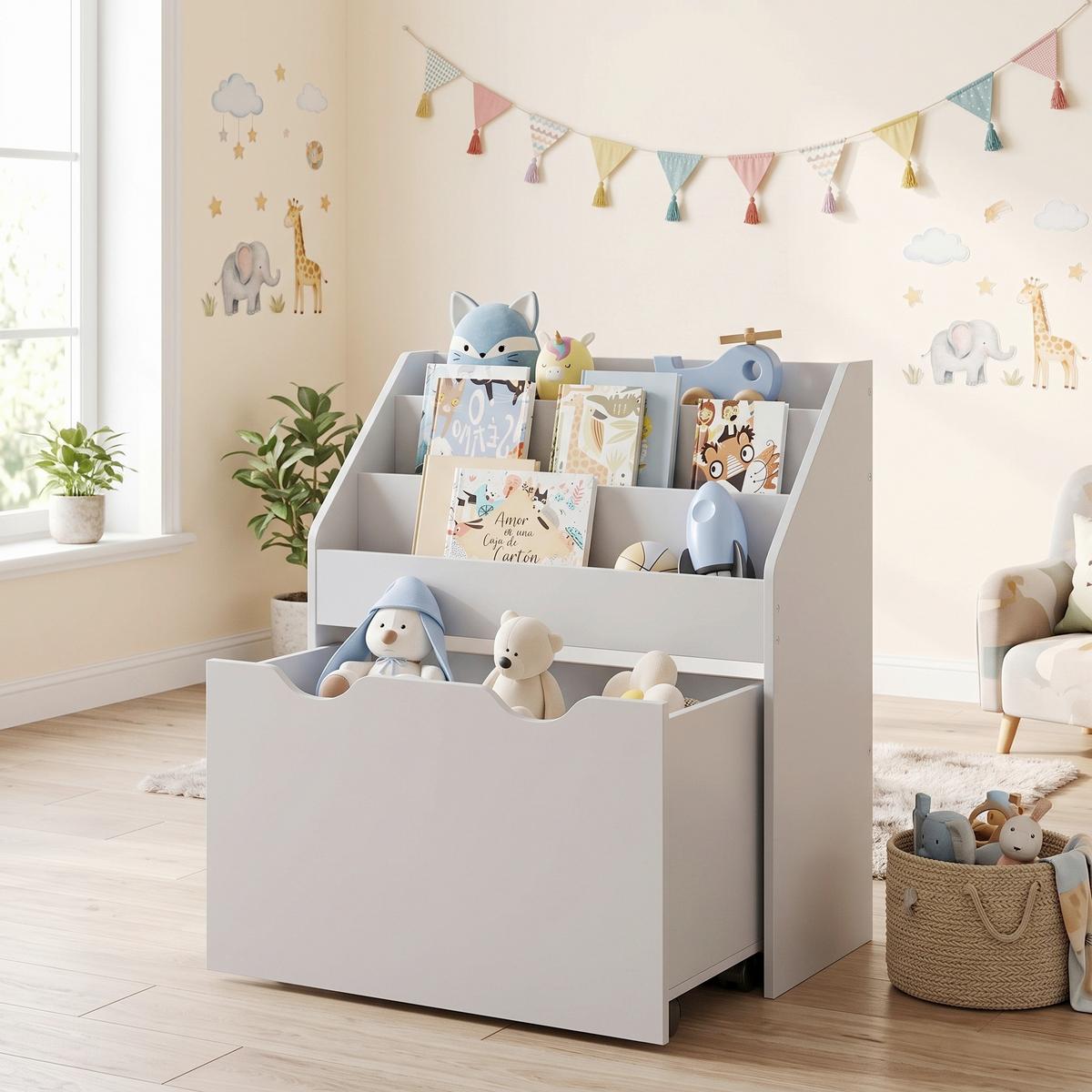 Kinderregal in Grau ca. 62,5x70x29,5 cm - Grau, MODERN, Holzwerkstoff (62,5/70/29,5cm) - MID.YOU