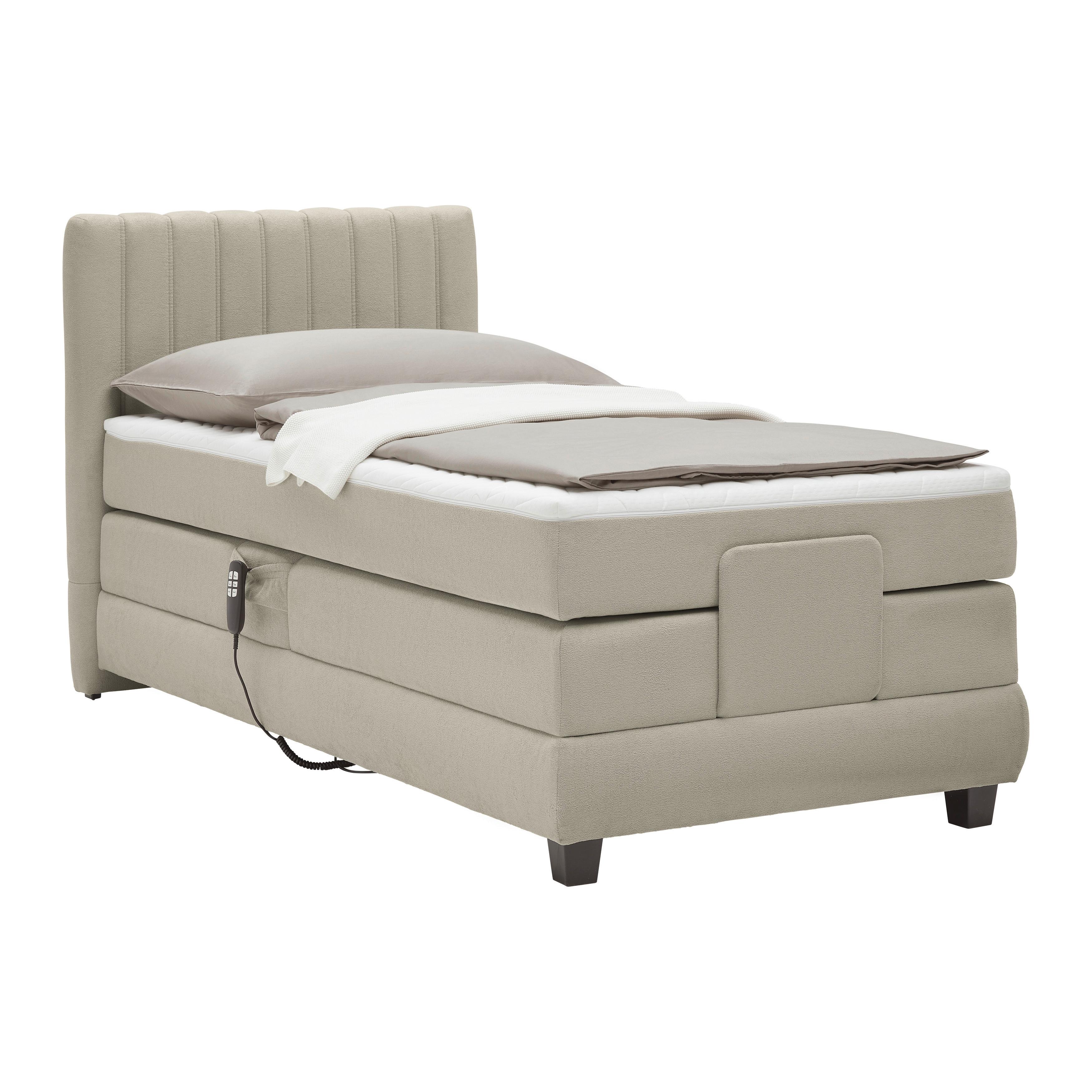 Boxspringbett Dixon Cappuccino ca. 90x200cm - Schwarz/Cappuccino, Konventionell, Holz/Holzwerkstoff (90/200cm) - Premium Living