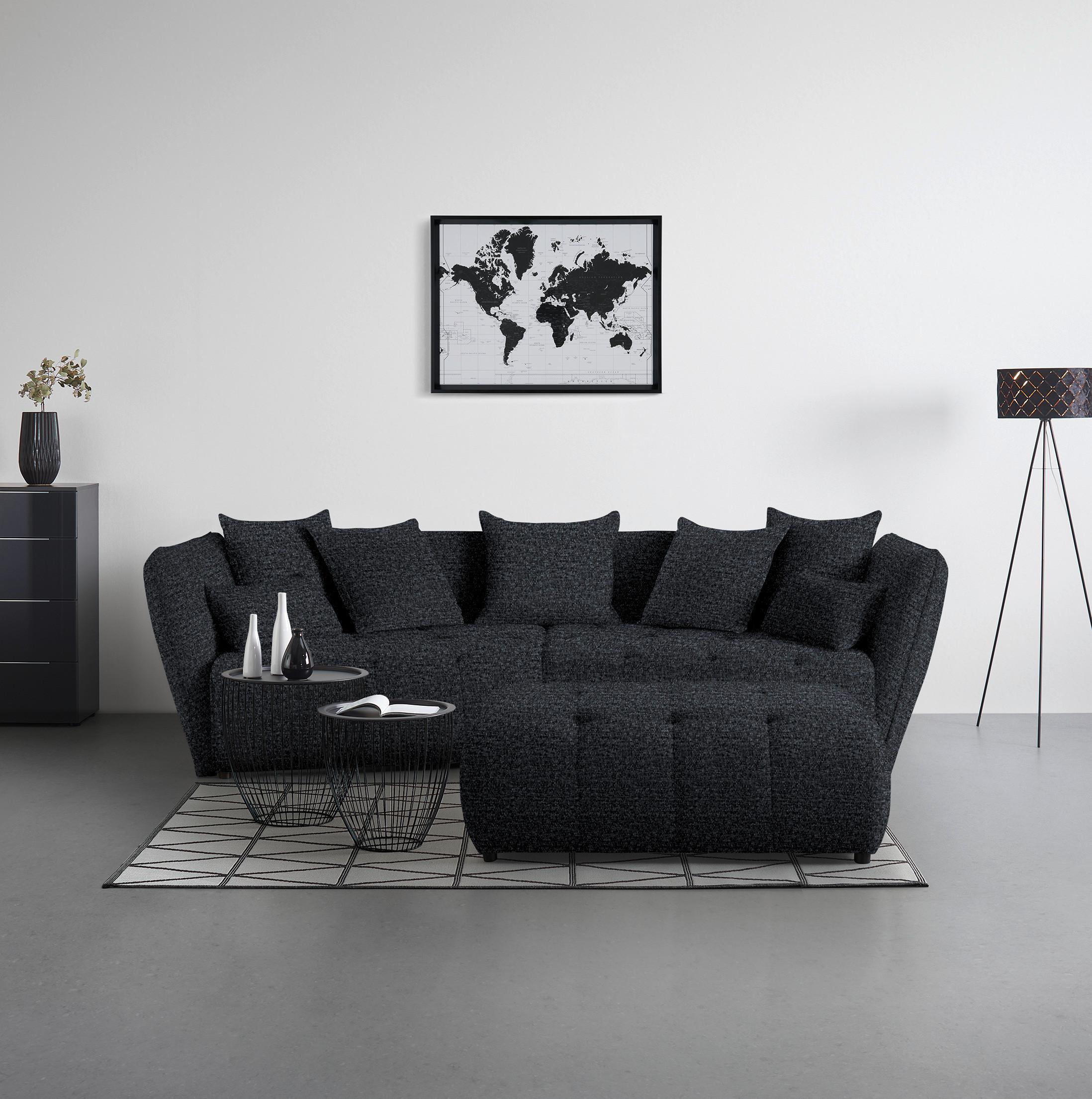 Tabure Sofi - tamno siva/crna, Moderno, tekstil (128/48/70cm) - Premium Living