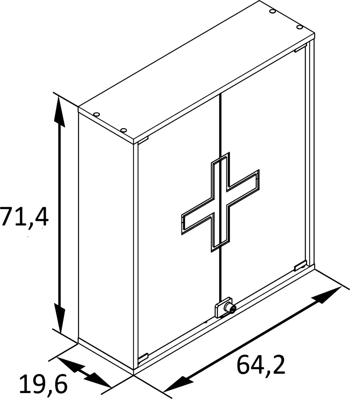 Omarica Za Zdravila Bjarne, Pastelno Zelena - bela/pastelno zelena, Moderno, steklo/leseni material (64,2/71,4/19,6cm) - Stylife
