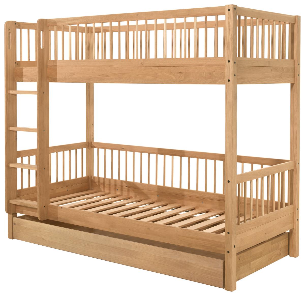 Etagenbett FORREST ca.90x200cm Echtholz mit Stauraum - Naturfarben, MODERN, Holz (90/200cm) - Vipack