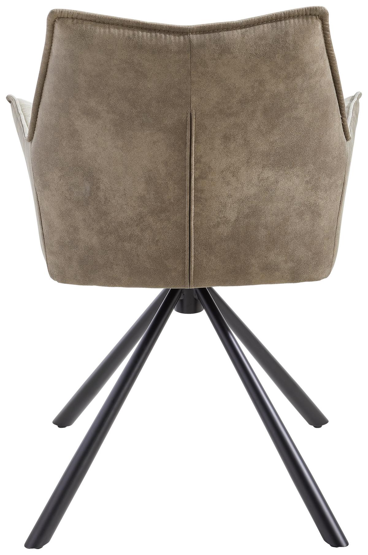 KRZESŁO Z PODŁOKIETNIKAMI LABIN - czarny/brązowy, Modern, metal/tkanina (63/85/64cm) - Livetastic