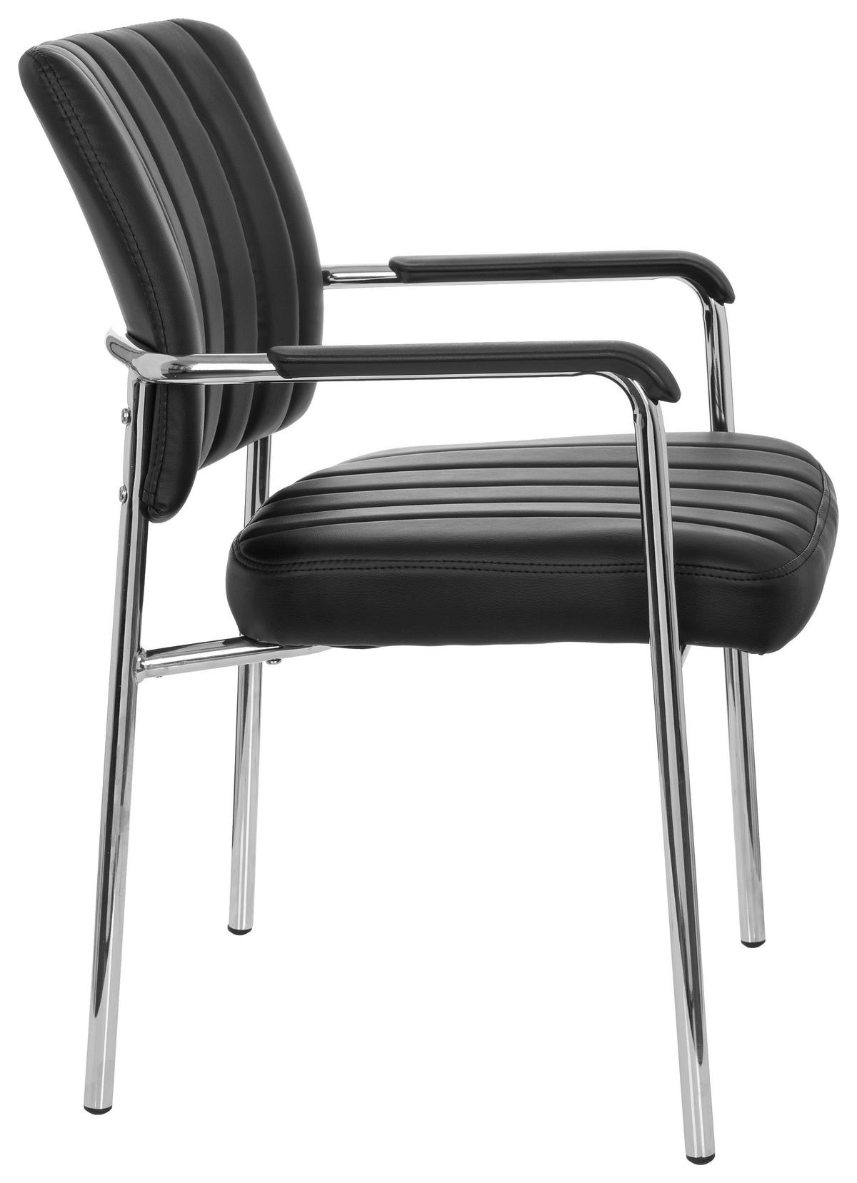 Konferenčni Stol Somos V, Črna - barve kroma/črna, Moderno, kovina/tekstil (57/81/55cm) - MID.YOU
