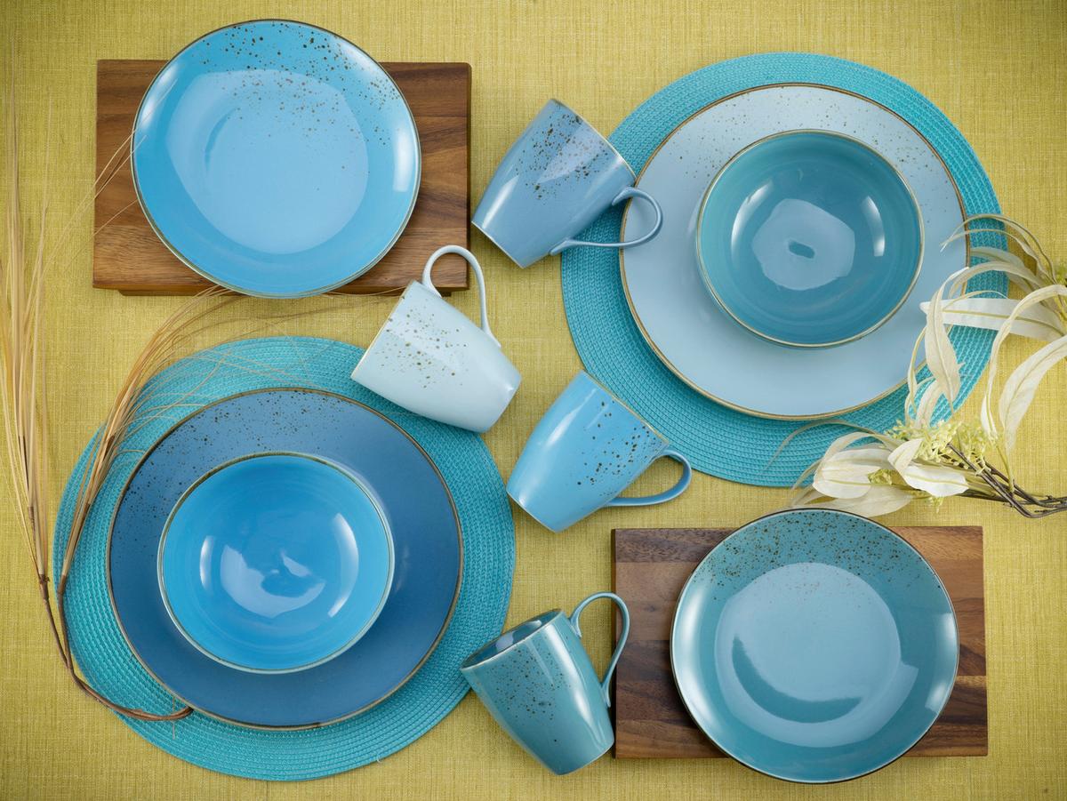 Kombinirani Servis Aqua, 16-Delni - modra, Basics, keramika - Creatable