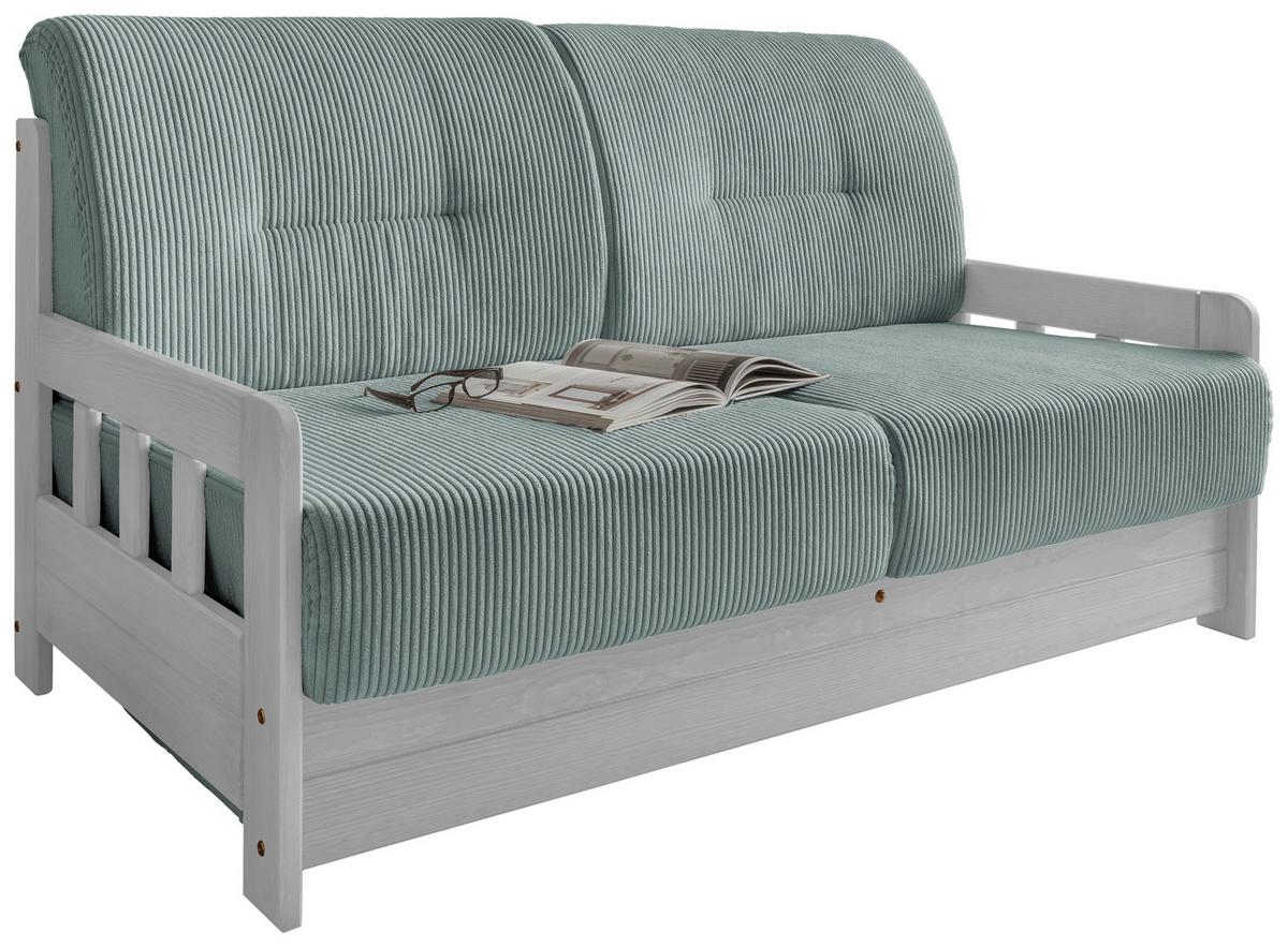 Schlafsofa Camino Holzkorpus Hellblau - Weiß/Hellblau, MODERN, Holz/Textil (154/88/90cm) - Livetastic