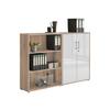 Aktenschrank Office Edition Sw Set 1 niedrig Eiche/Weiß - Weiß Hochglanz/Sonoma Eiche, MODERN, Holzwerkstoff (168,8/113,6/33cm) - MID.YOU