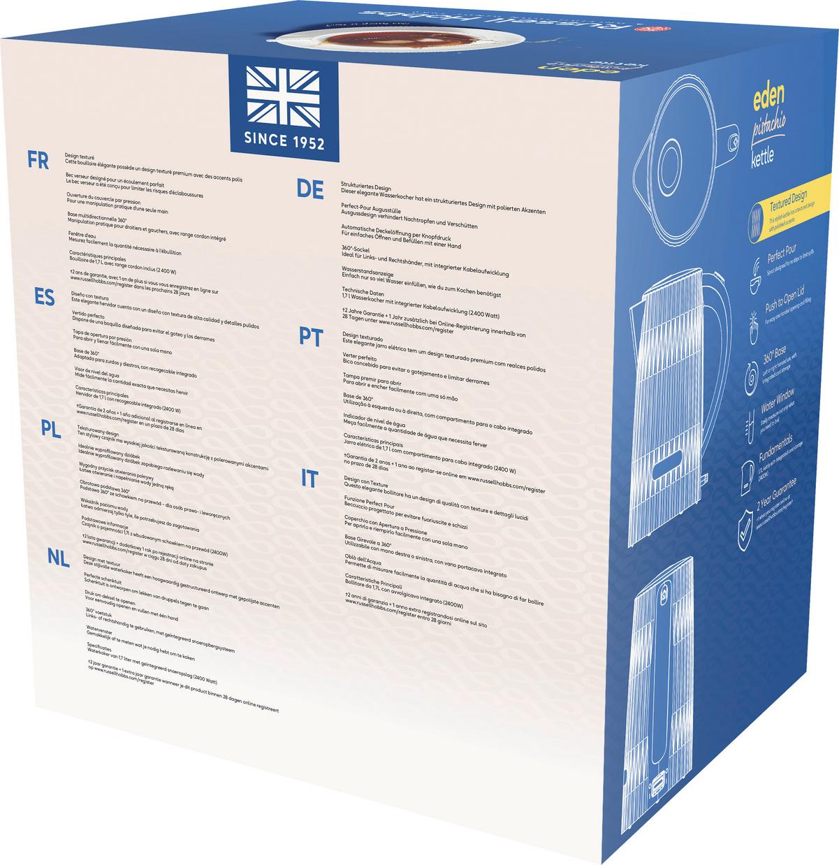 Vízforraló Russell Hobbs Eden - zöld, Modern, műanyag - Russell Hobbs