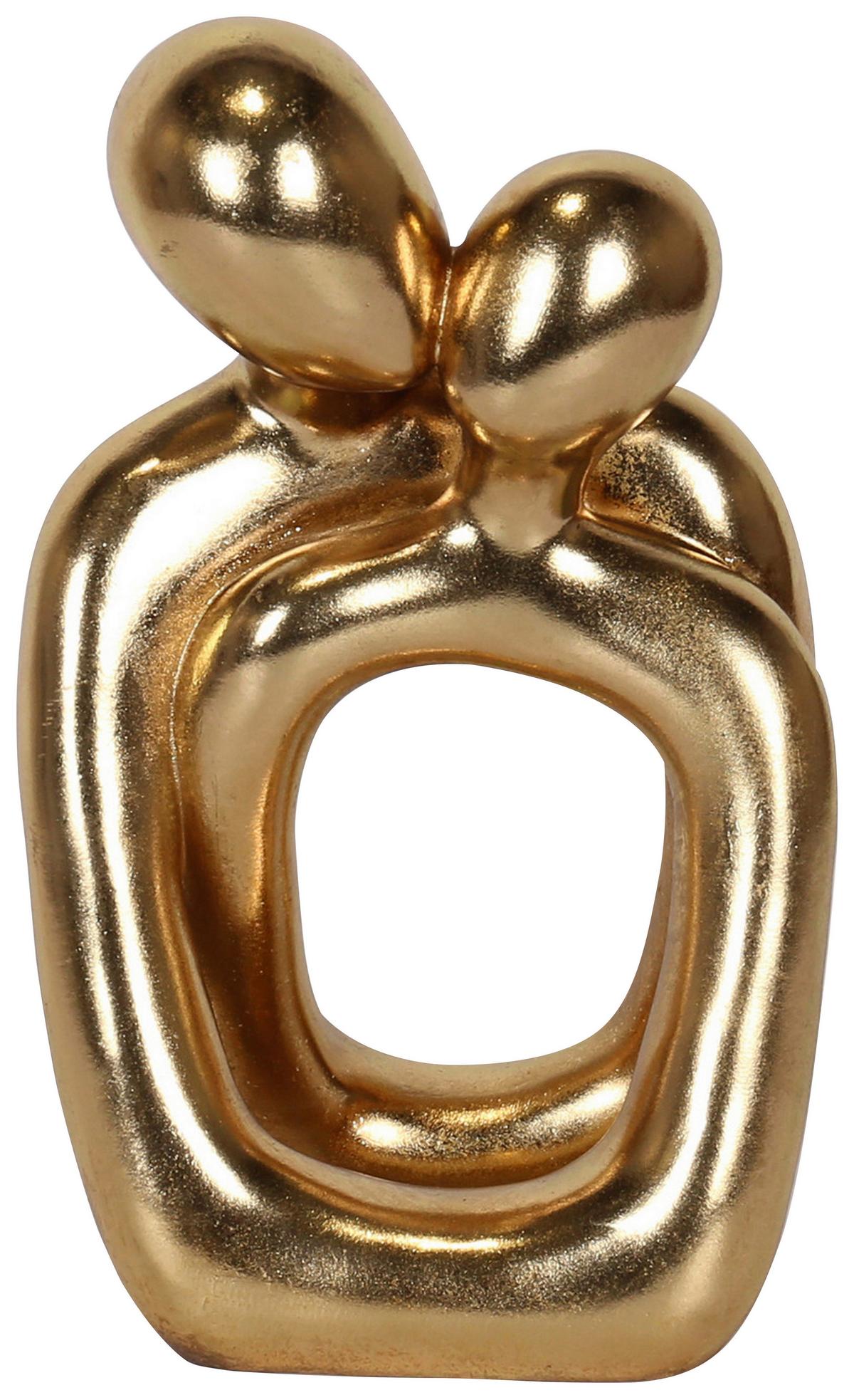 Skulptur Sandy Cold Goldfarben - Goldfarben, Romantik / Landhaus, Kunststoff (22/36/15cm) - Mömax