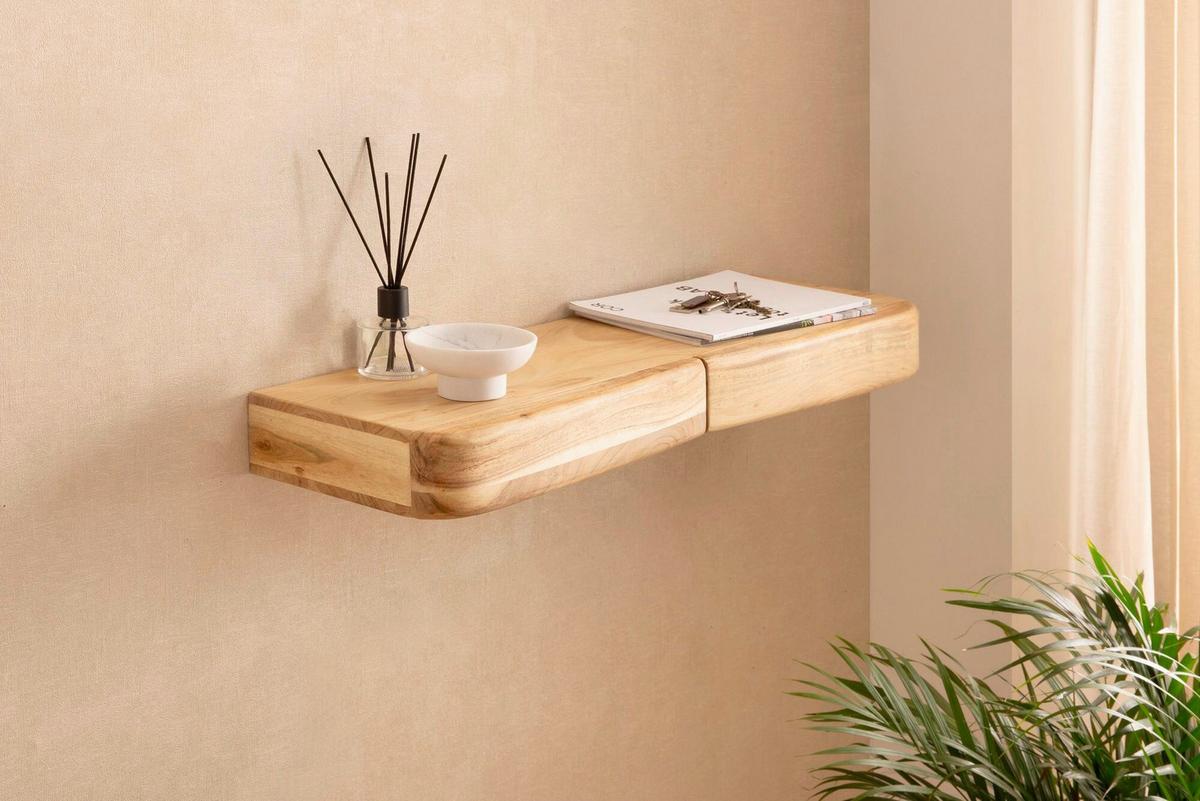Wandboard Wl7.387 - Akaziefarben, Design, Holz (80/8/20cm) - Livetastic