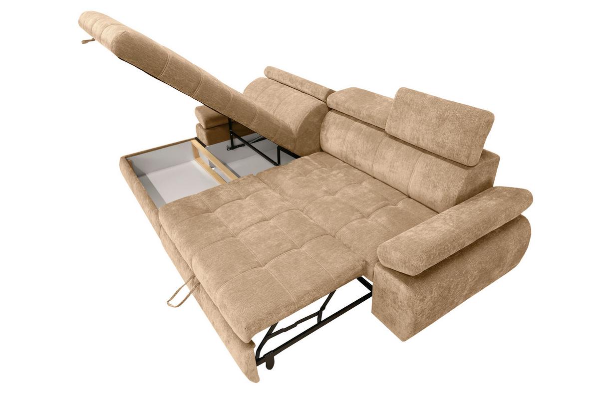 Kutna Garnitura Vegas - crna/bež-smeđa, Design, drvo/tekstil (173/294cm) - Modern Living