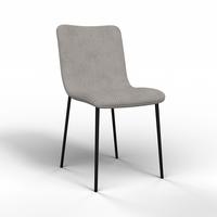 Stuhl Amy Hellgrau Cord Gepolstert - Hellgrau/Schwarz, MODERN, Holz/Textil (45/85/55cm) - Bessagi Home