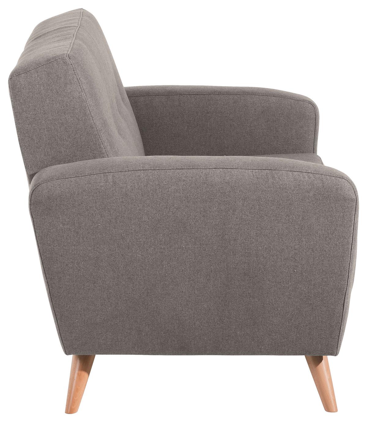 2-SITZER-SOFA JERRY - Naturfarben/Grau, Design, Holz/Textil (136/85/82cm) - Max Winzer