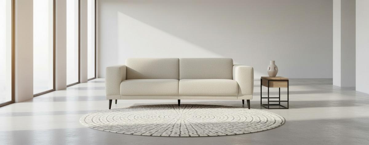 SOFA TRZYOSOBOWA OSLO_LZ - beżowy/czarny, Design, tkanina/drewno (218/77/93cm) - MID.YOU