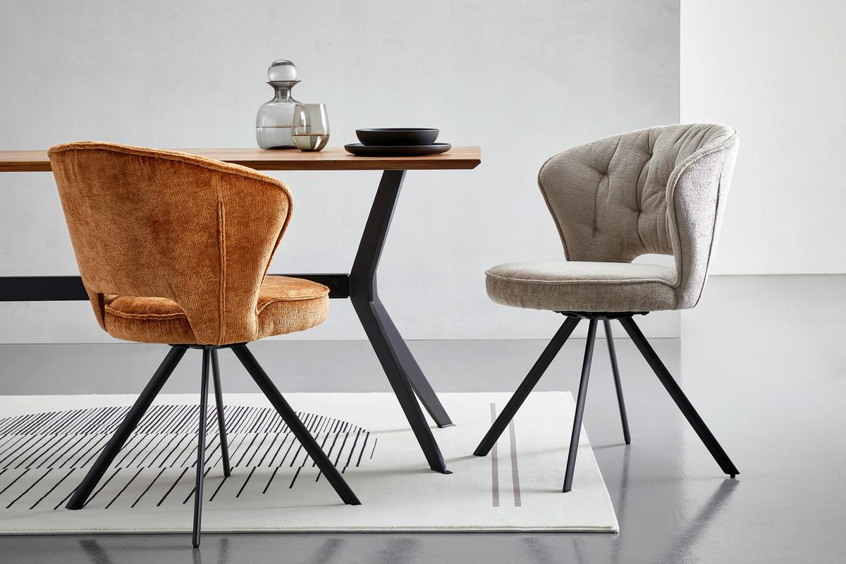 KRZESŁO KIM - czarny/taupe, Design, metal/tkanina (60/80/57cm) - Novel