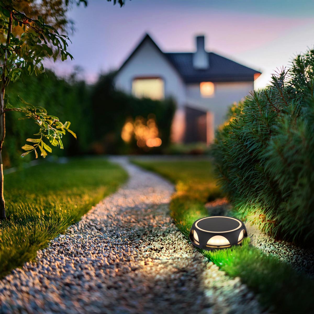 Solarleuchte 36506  Solar - Opal/Schwarz, Design, Kunststoff/Metall (14/3,6cm) - Globo