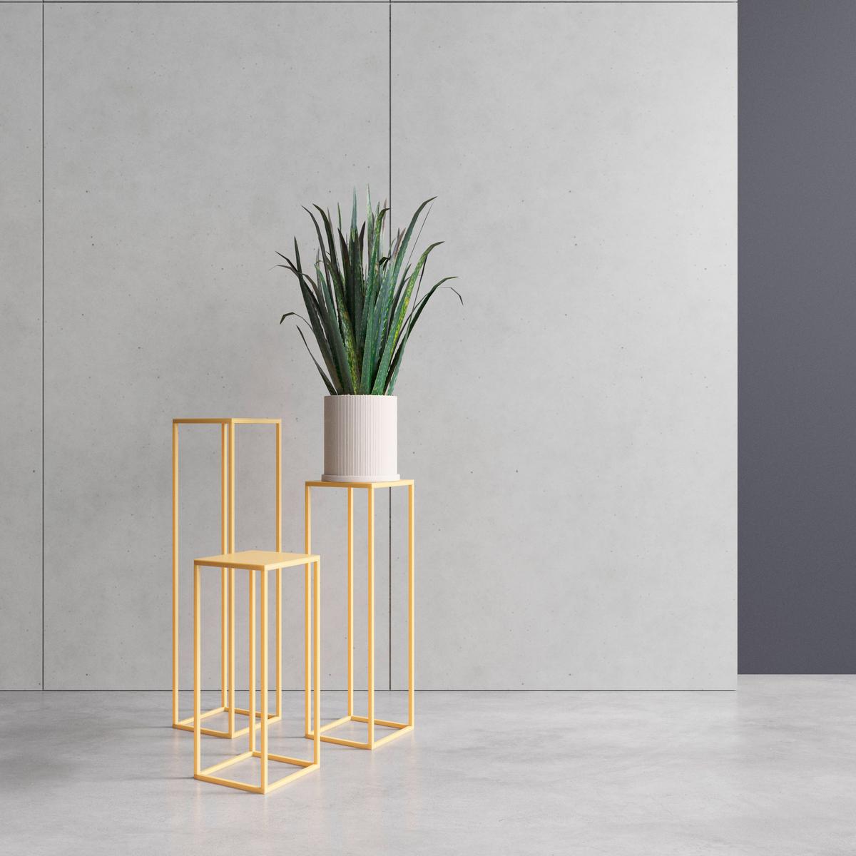 Blumenständer Goldfarben - Goldfarben, Basics, Metall (19/77/19cm)